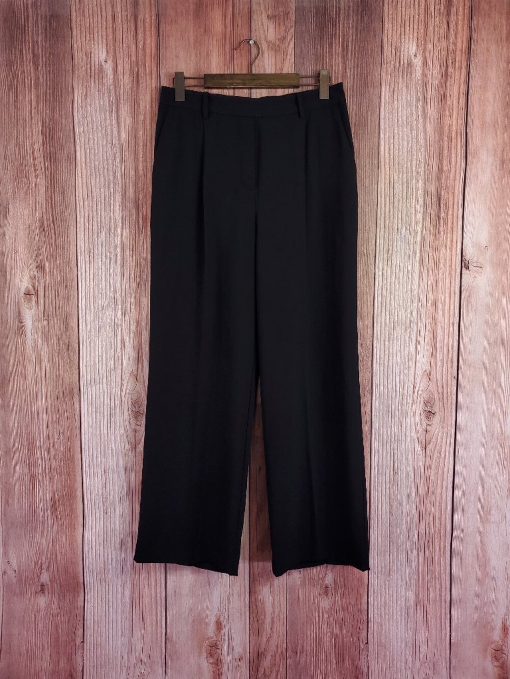 REISS Eden Pleated Wide Leg Dress Pants Trousers Womens US 8 High Waist Tailored